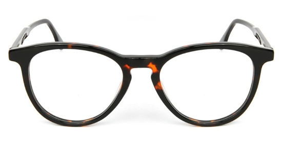 Oval ACETATE Black Glasses