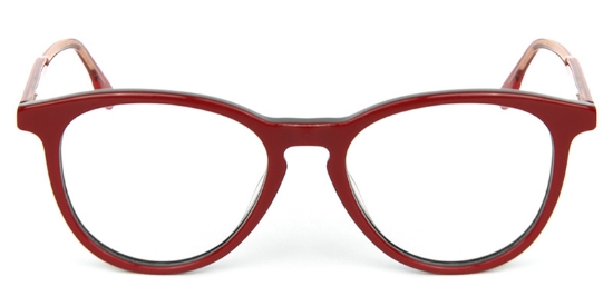 Oval ACETATE Red Glasses