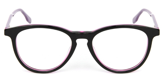 Oval ACETATE Black Glasses