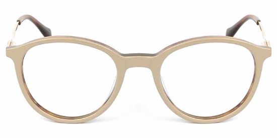 Oval Acetate+Metal Brown Glasses