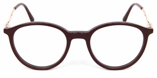 Oval Acetate+Metal Red Glasses