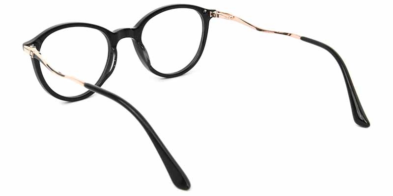 Picture of Oval Acetate+Metal Black Glasses