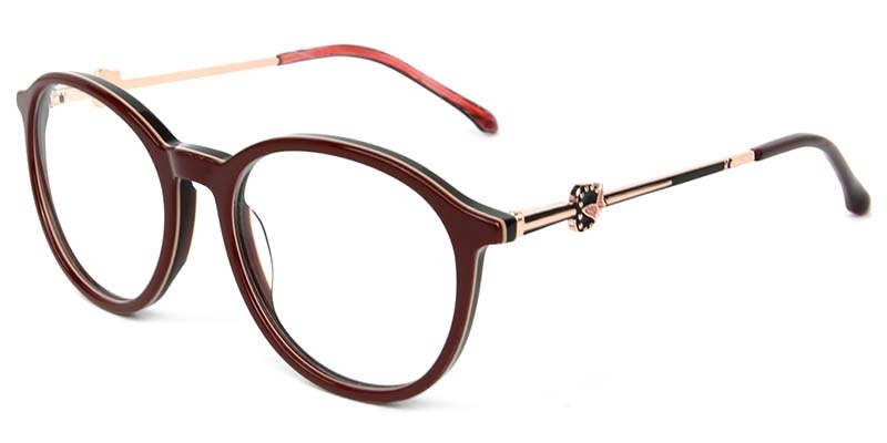 Picture of Oval Acetate+Metal Red Glasses