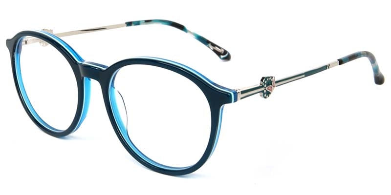 Picture of Oval Acetate+Metal Blue Glasses