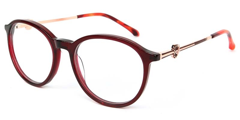 Picture of Oval Acetate+Metal Red Glasses