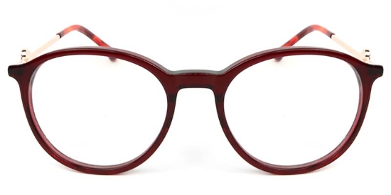 Oval Acetate+Metal Red Glasses