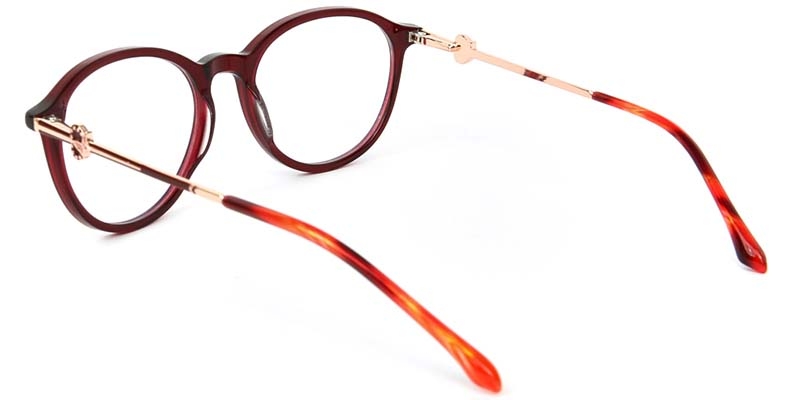 Picture of Oval Acetate+Metal Red Glasses