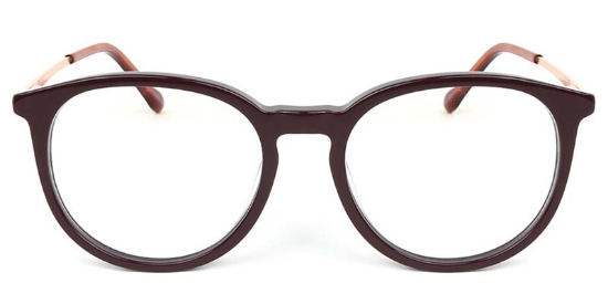 Oval Acetate+Metal Red Glasses