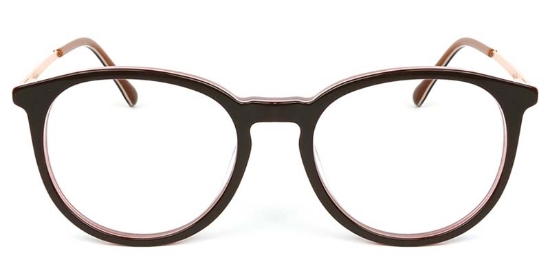 Oval Acetate+Metal Red Glasses