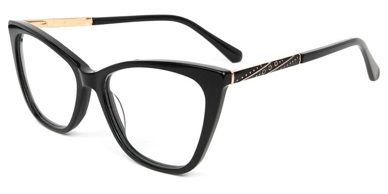 Picture of Cat Eye Acetate+Metal Black Glasses