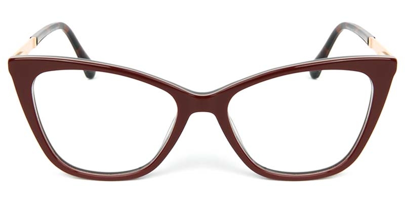 Picture of Cat Eye Acetate+Metal Red Glasses