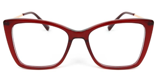 Cat Eye Acetate+Metal Red Glasses