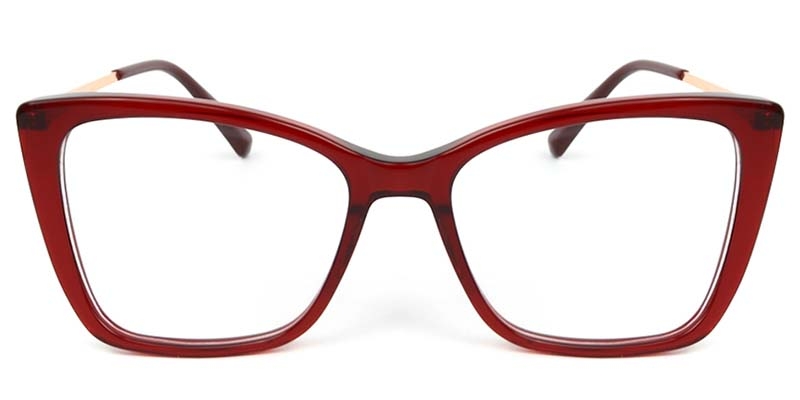 Picture of Cat Eye Acetate+Metal Red Glasses