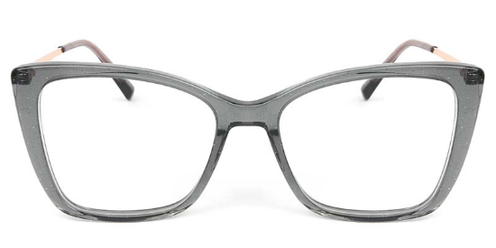 Cat Eye Acetate+Metal Gray Glasses