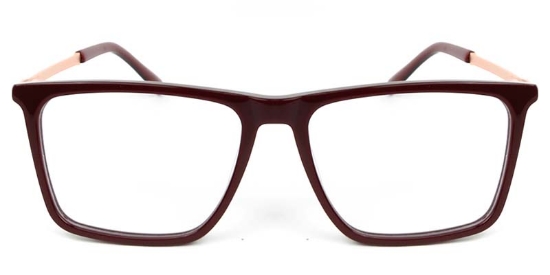 Square Acetate+Metal Red Glasses