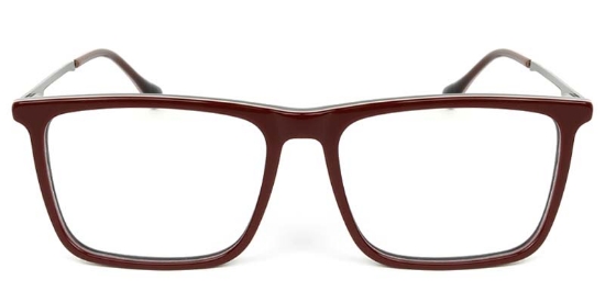 Square Acetate+Metal Red Glasses