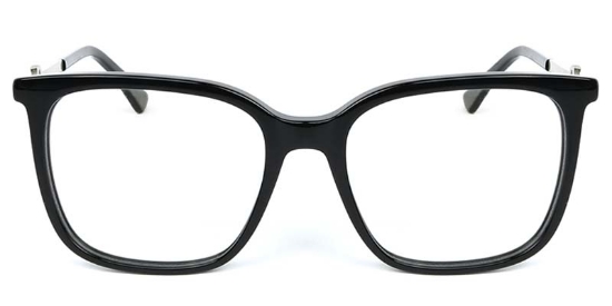 Square Acetate+Metal Black Glasses