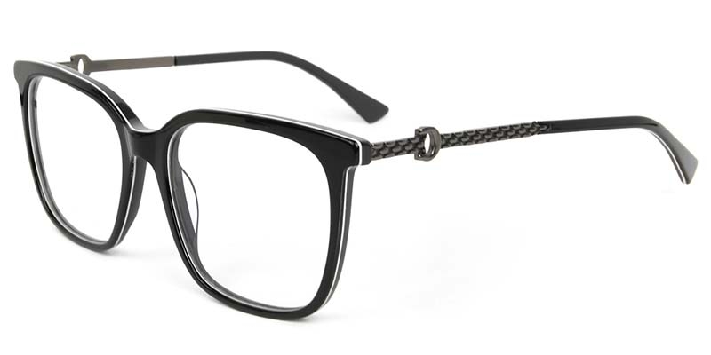 Picture of Square Acetate+Metal Black Glasses