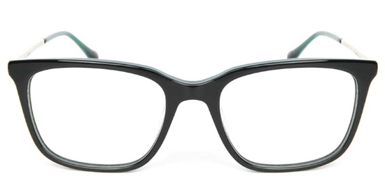 Square Acetate+Metal Black Glasses