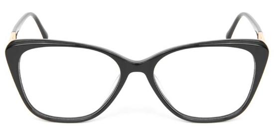 Cat Eye Acetate+Metal Black Glasses