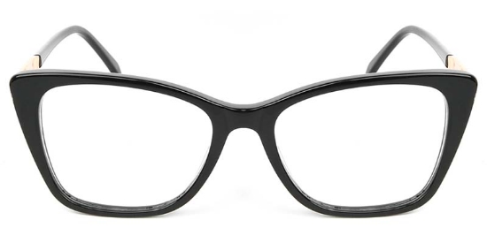 Cat Eye Acetate+Metal Black Glasses