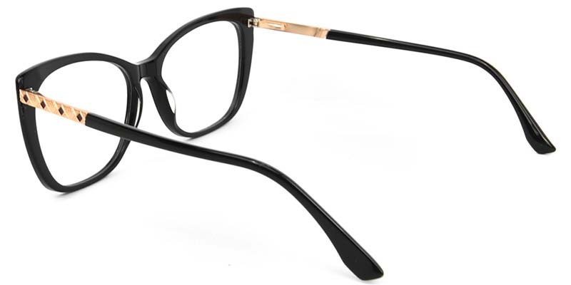 Picture of Cat Eye Acetate+Metal Black Glasses