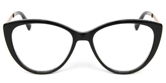 Cat Eye Acetate+Metal Black Glasses