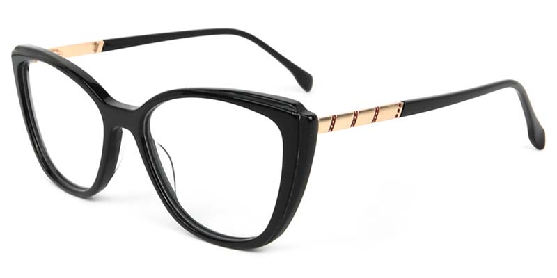Picture of Cat Eye Acetate+Metal Black Glasses