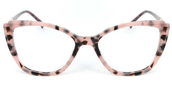 Cat Eye Acetate+Metal Pink Glasses