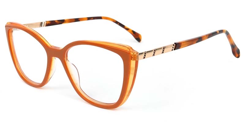 Picture of Cat Eye Acetate+Metal Orange Glasses