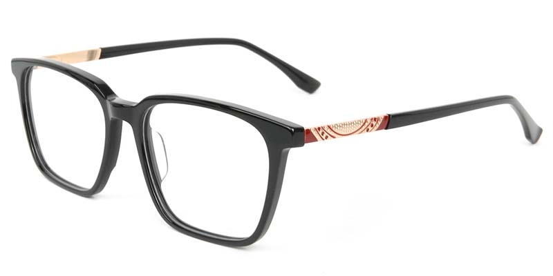 Picture of Square Acetate+Metal Black Glasses