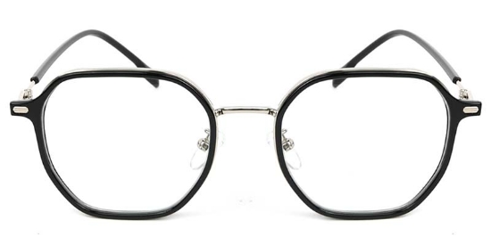 Geometric TR+Metal Black Glasses