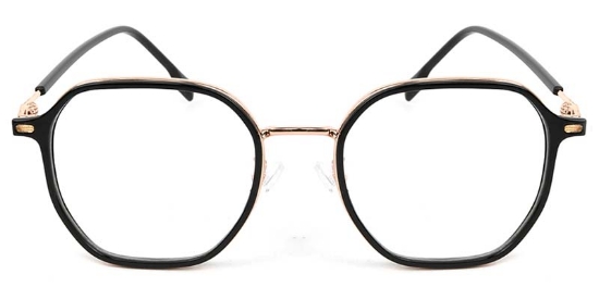 Geometric TR+Metal Black Glasses