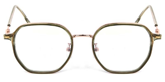 Geometric TR+Metal Green Glasses