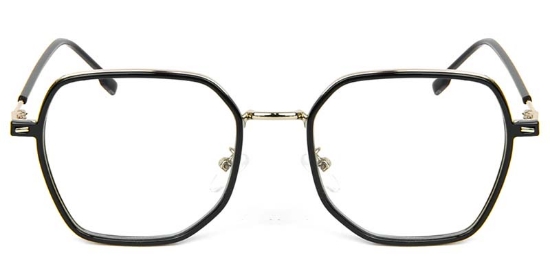 Geometric TR+Metal Black Glasses