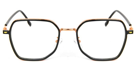 Geometric TR+Metal Black Glasses