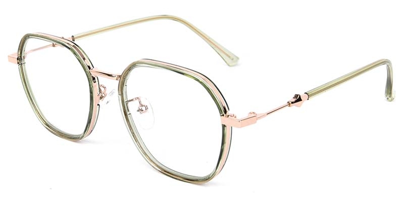 Picture of Geometric TR+Metal Green Glasses