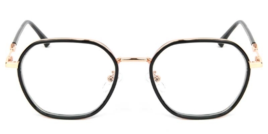 Geometric TR+Metal Black Glasses