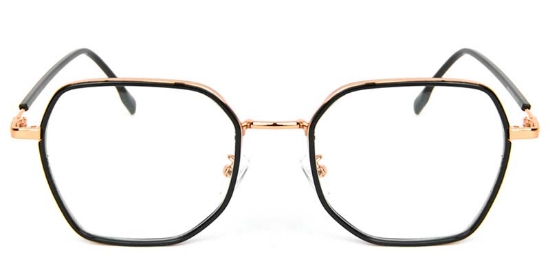 Geometric TR+Metal Black Glasses