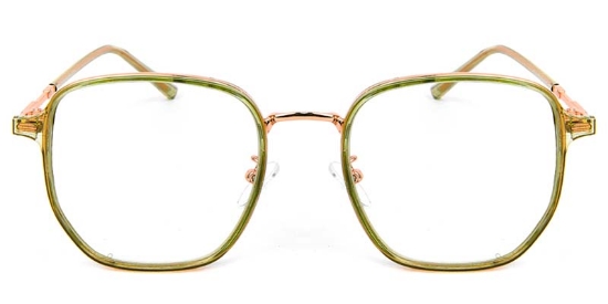 Geometric TR+Metal Green Glasses