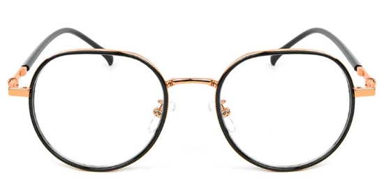 Geometric TR+Metal Black Glasses