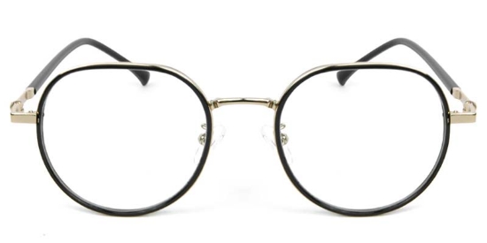 Geometric TR+Metal Black Glasses