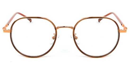 Geometric TR+Metal Brown Glasses