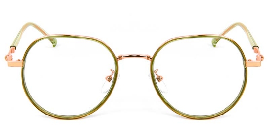 Geometric TR+Metal Green Glasses