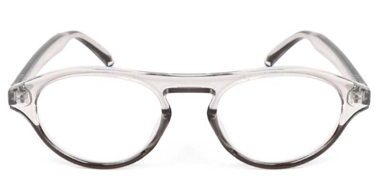 Oval Gray Glasses