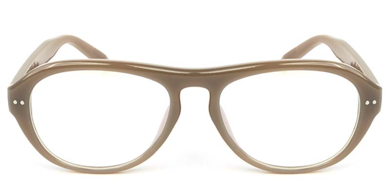 Oval Glasses Brown