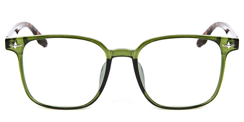 Square Glasses Green