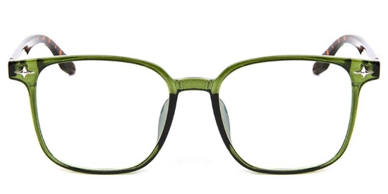 Square Green Glasses