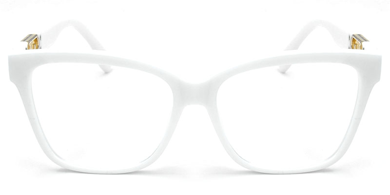 Square Glasses White
