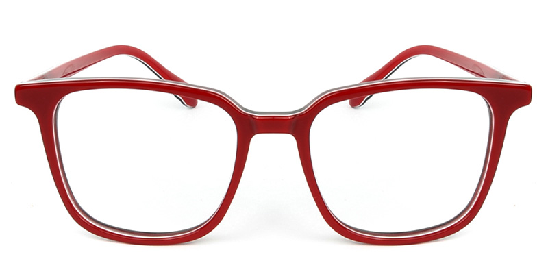 Square Glasses Red